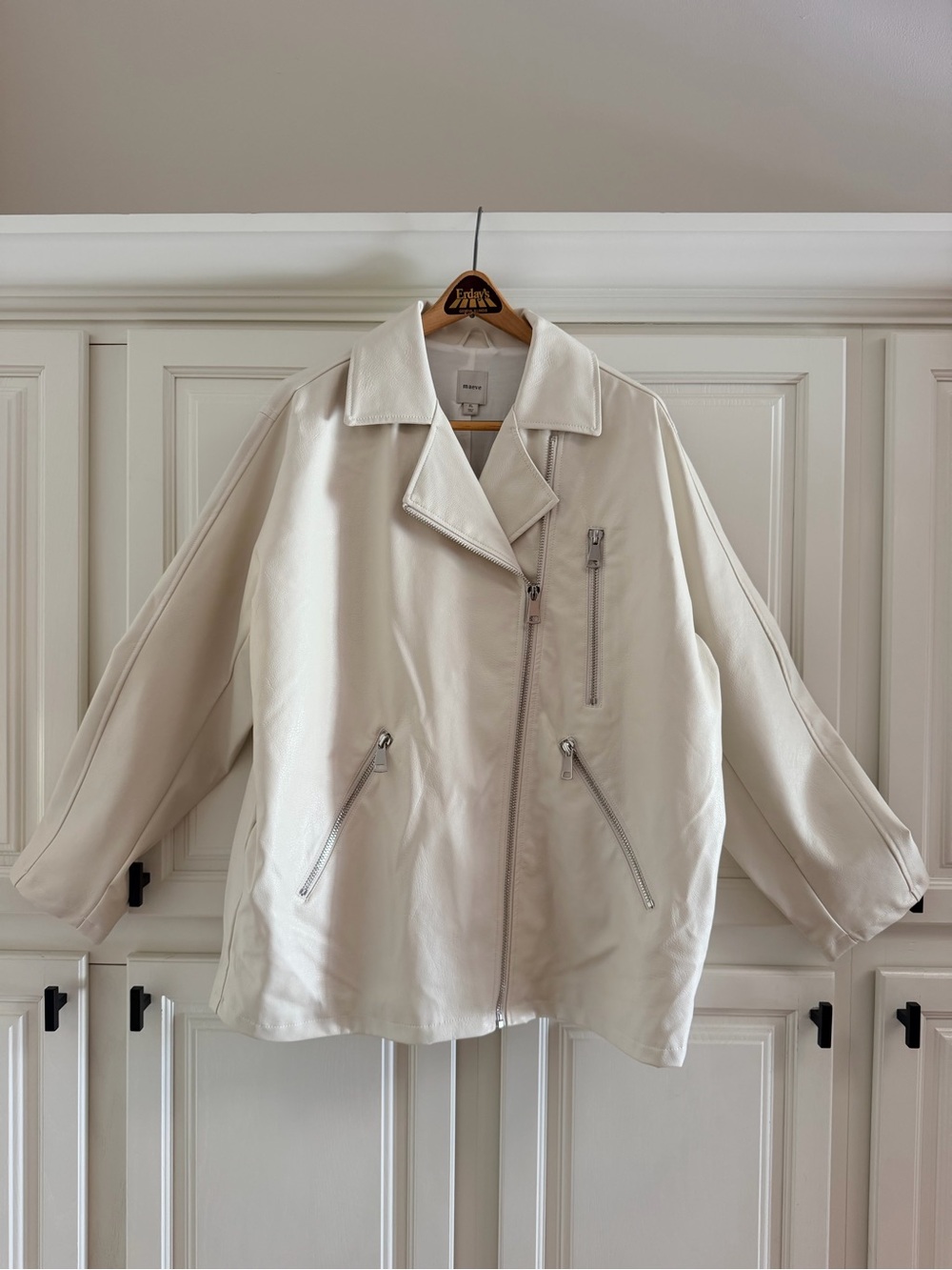 Anthropologie Maeve Vegan Leather Oversized Jacket